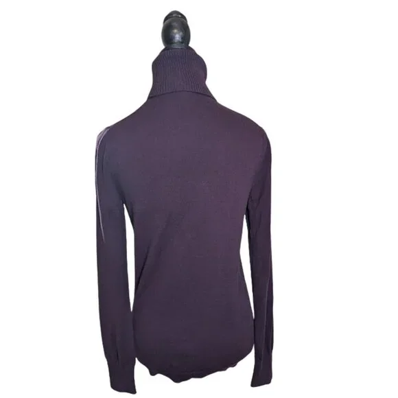 GAP Ribbed Cotton-Blend Turtleneck Sweater Women’s Size S – Eggplant Purple - Picture 3 of 11